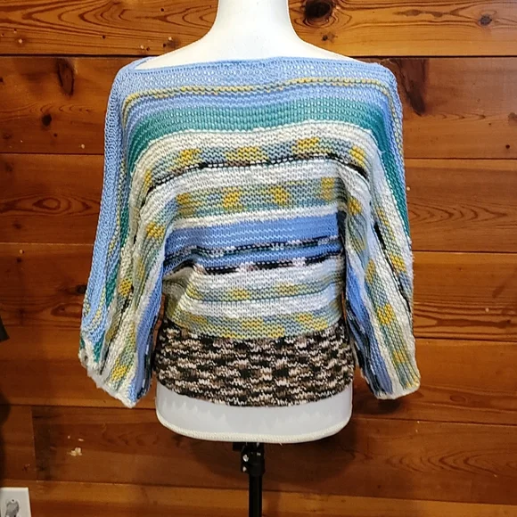 Anthropologie Rosie Neira Medium "Marbled Bands Sweater" - Picture 6 of 15